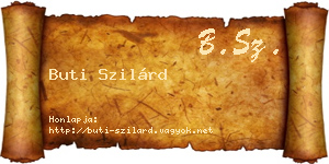 Buti Szilárd névjegykártya